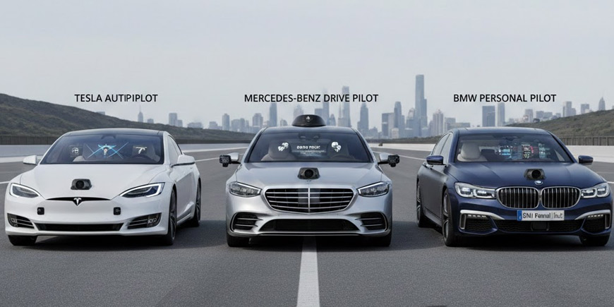 مقایسه سیستم‌های خودران تسلا، بنز و بی‌ام‌و